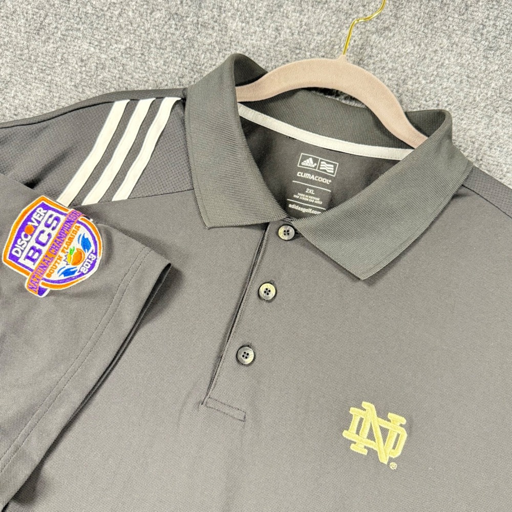 Adidas Notre Dame Fighting Irish 2013 National Championship Polo Shirt Mens 2XL